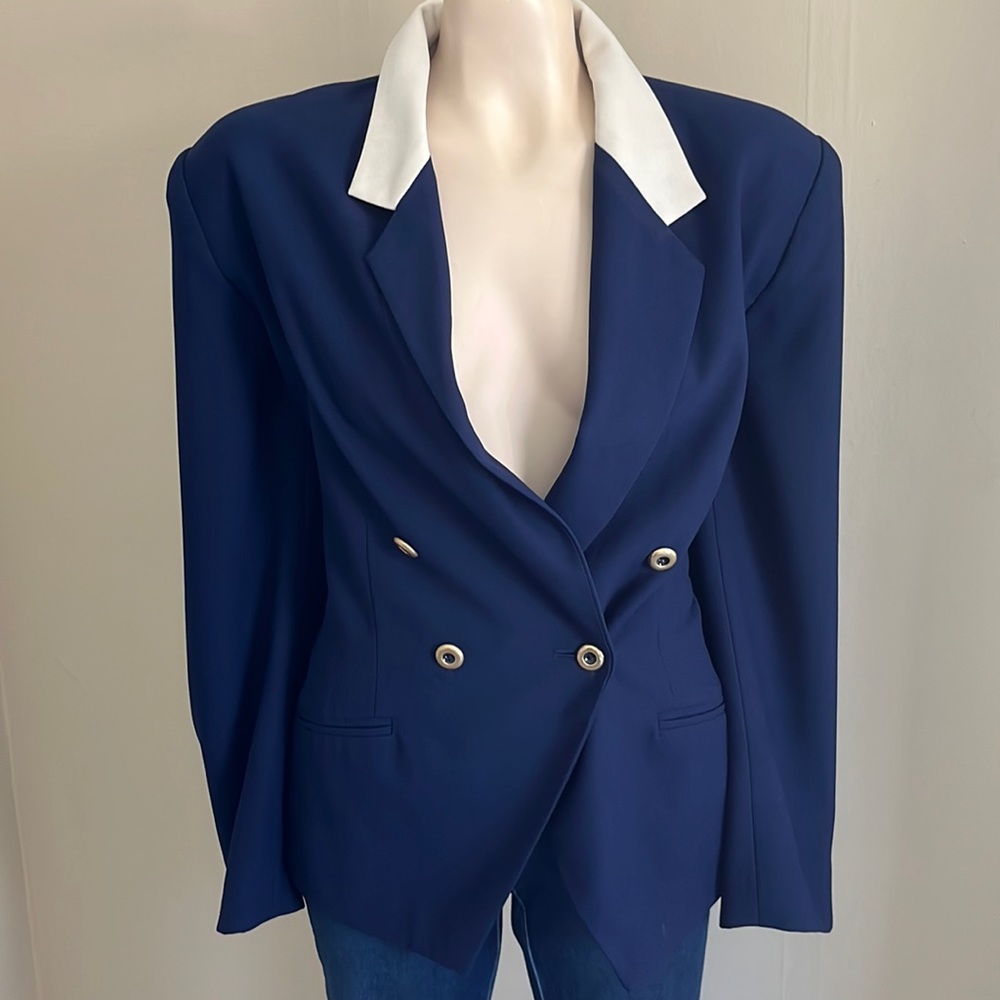 ☀️VINTAGE two toned double breasted dressy blazer jacket 80’s chic